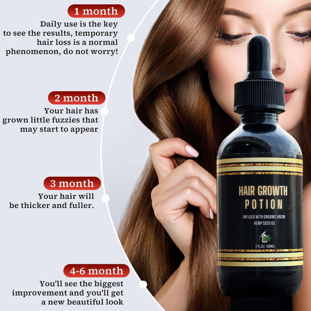 Hair Growth Potion-Infused with Hemp Seed Oil- Strengthens & Repairs Scalp & Hair 2oz